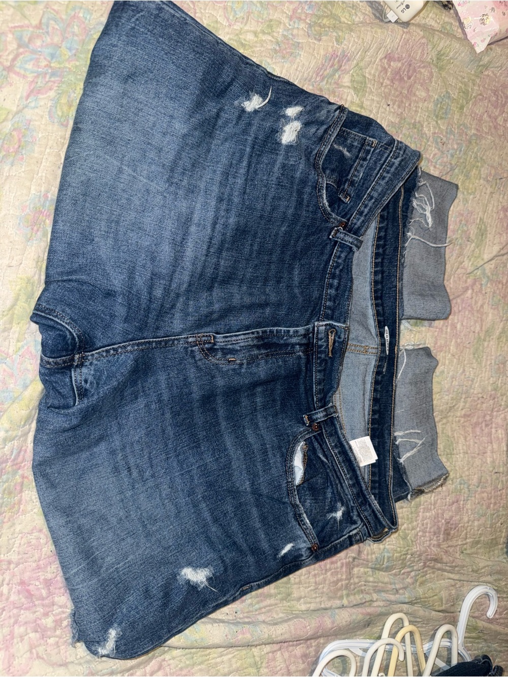 Old Navy Women's Dark Blue Distressed Boyfriend Jeans